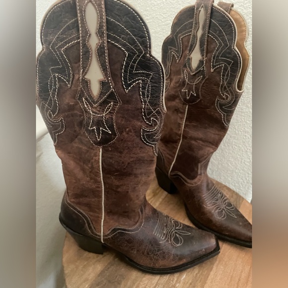 J.B. Dillion Leather Cowboy Boots 7.5 - Picture 2 of 6